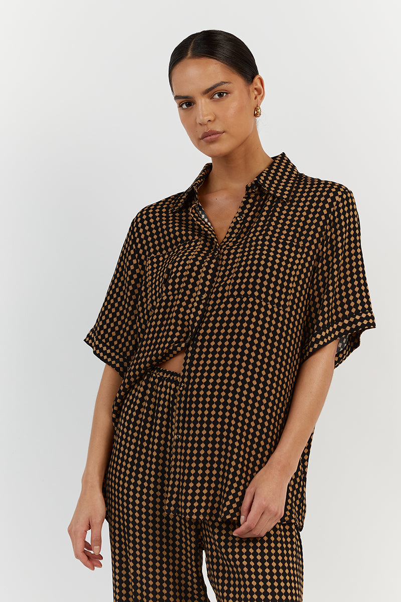 MILA CARAMEL VACATION SHIRT