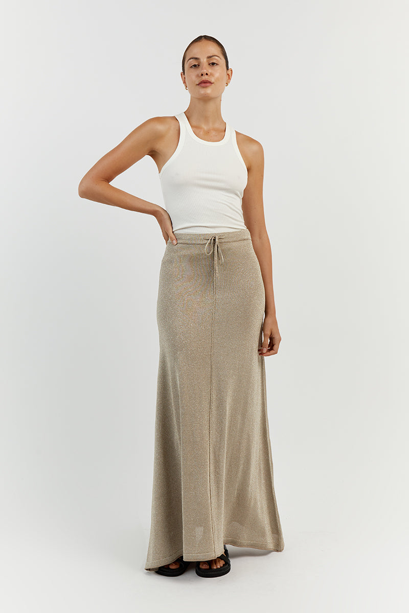 NICO GOLD MIDI SKIRT