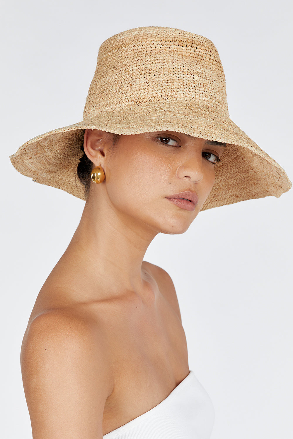 GEMMA NATURAL STRAW WIDE BRIM HAT