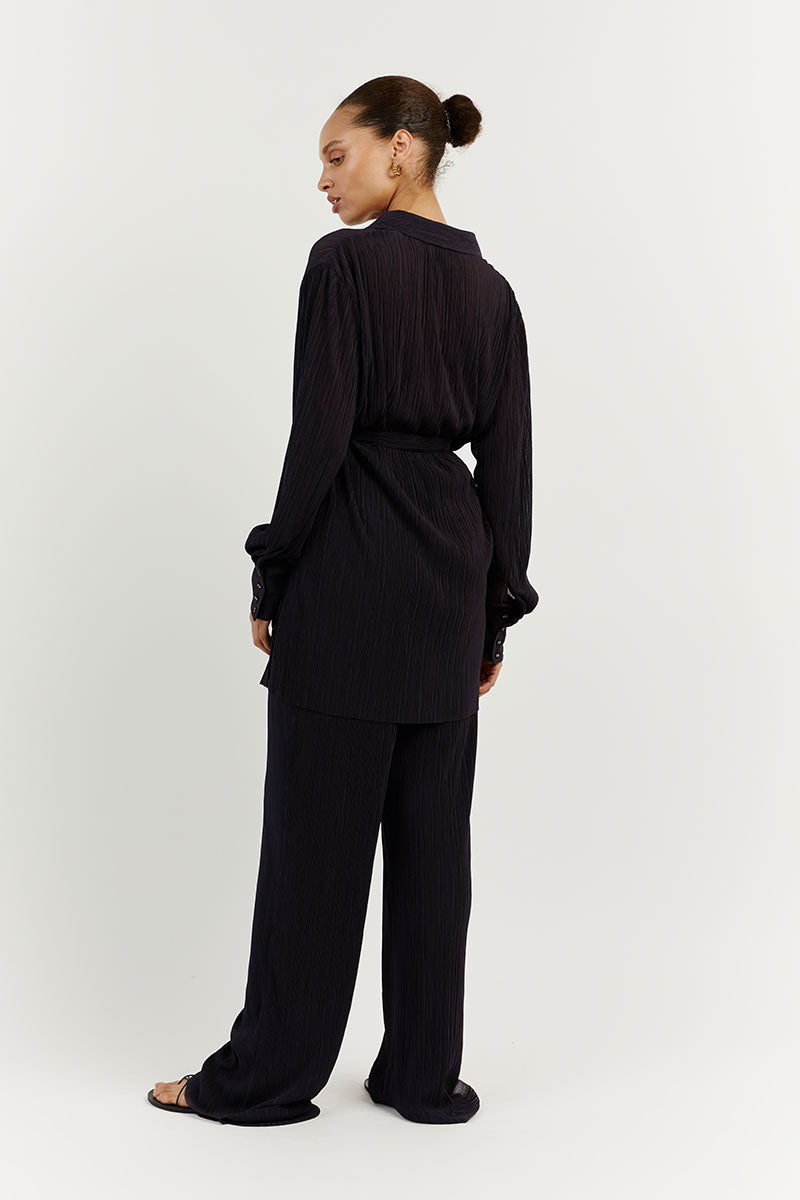 PORTER INK PLISSE COLLARED SHIRT