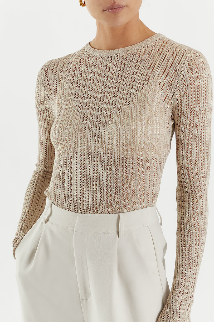 ESTELLA STONE LONG SLEEVE KNIT TOP