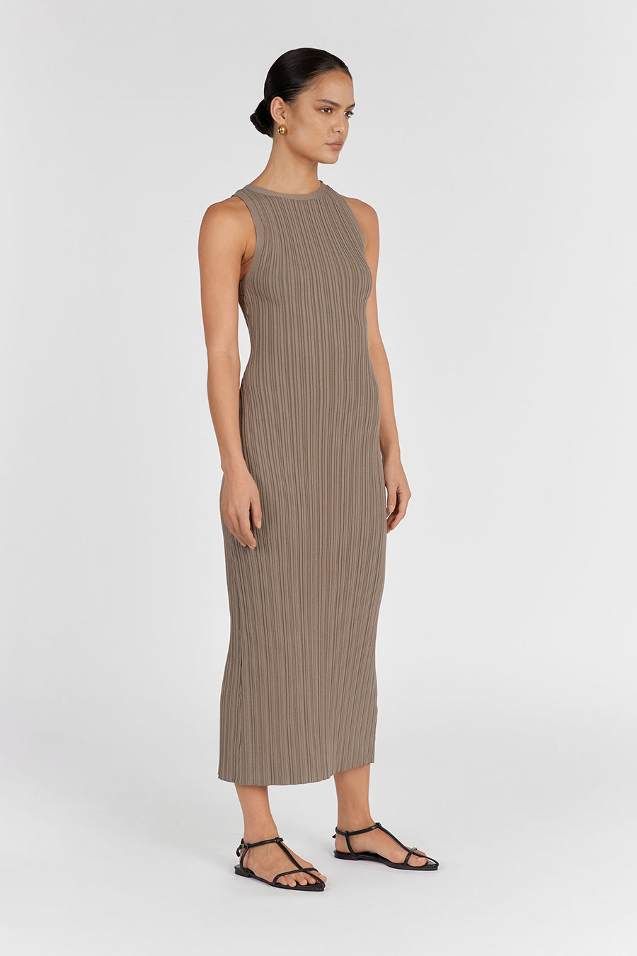 ANDERS LATTE KNIT MIDI DRESS