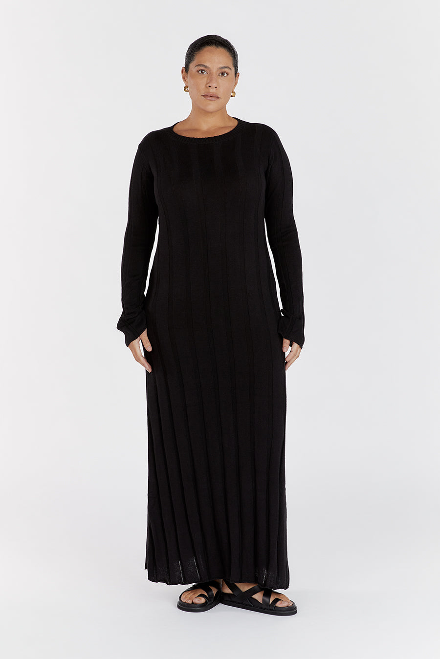 EMERY BLACK LONG SLEEVE MAXI DRESS