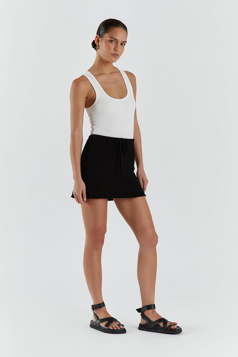 DION BLACK BOUCLE MINI SKIRT