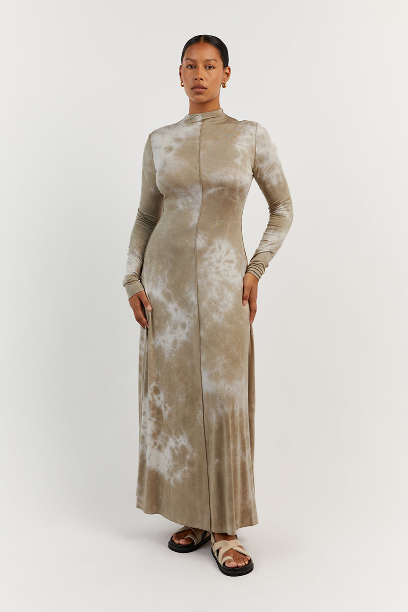CASPER MOSS TIE DYE SLEEVED DRESS