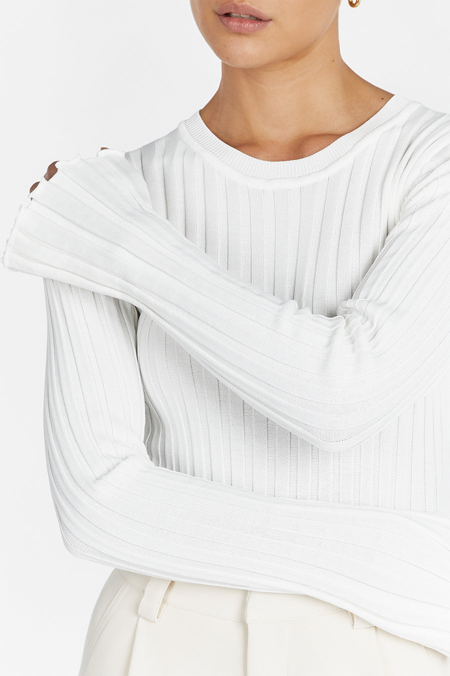 ADA OFF WHITE LONG SLEEVE KNIT TOP