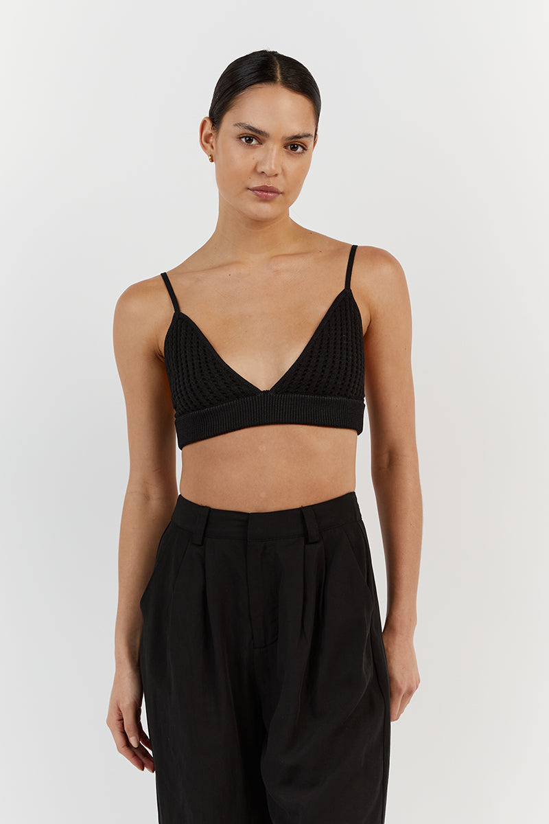 DENNY BLACK CROCHET BRALETTE