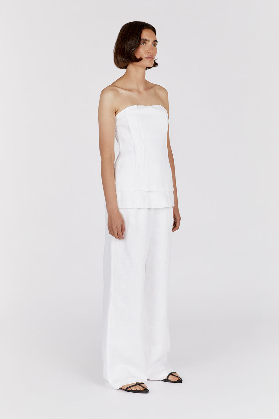 DULCE WHITE LINEN TUNIC TOP