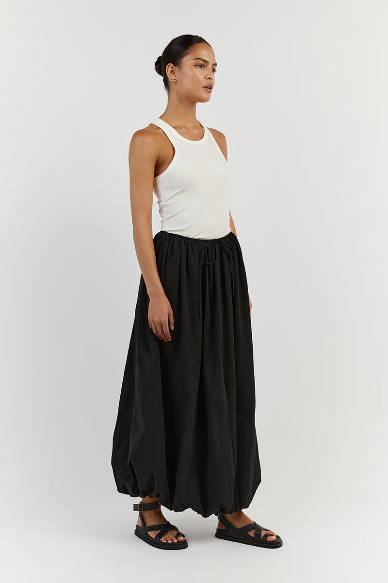 MONTY BLACK BUBBLE COTTON SKIRT
