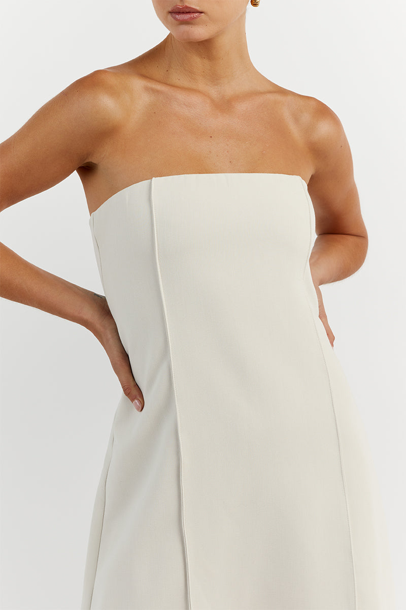 ROWAN BONE STRAPLESS MINI DRESS