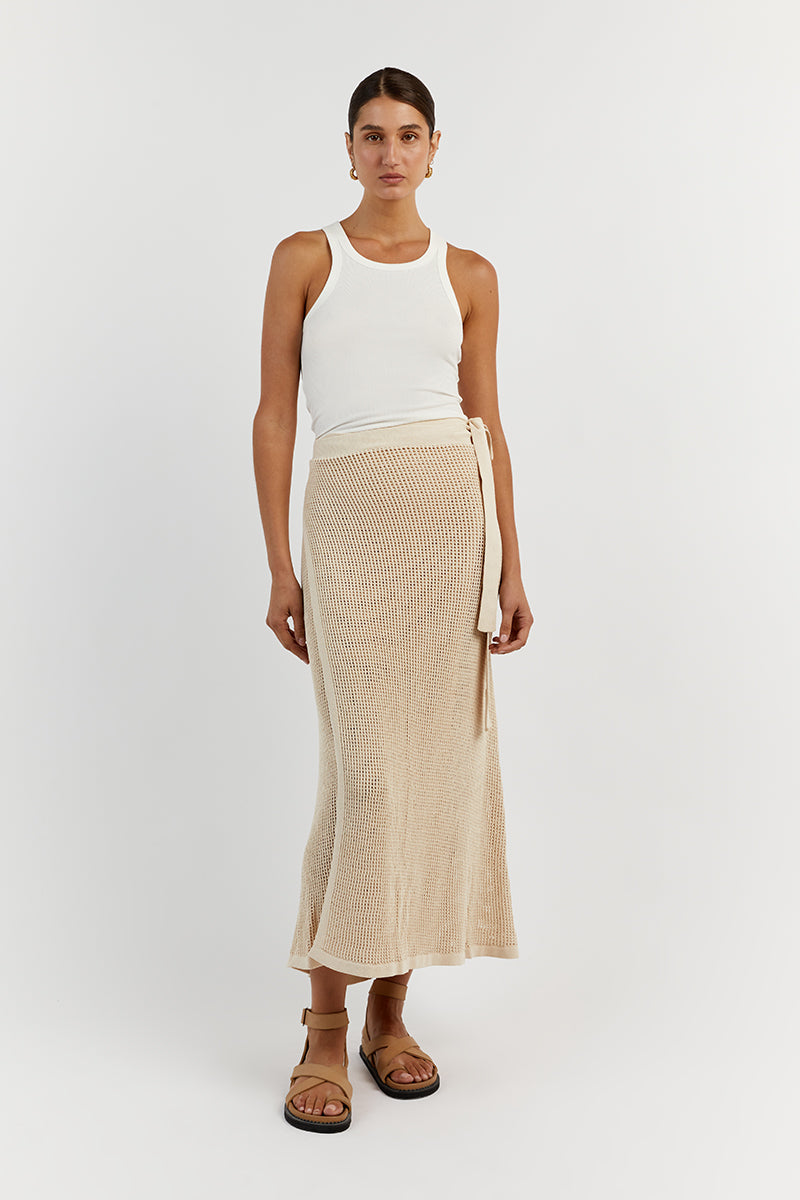 OPHELIA NATURAL CROCHET WRAP SKIRT