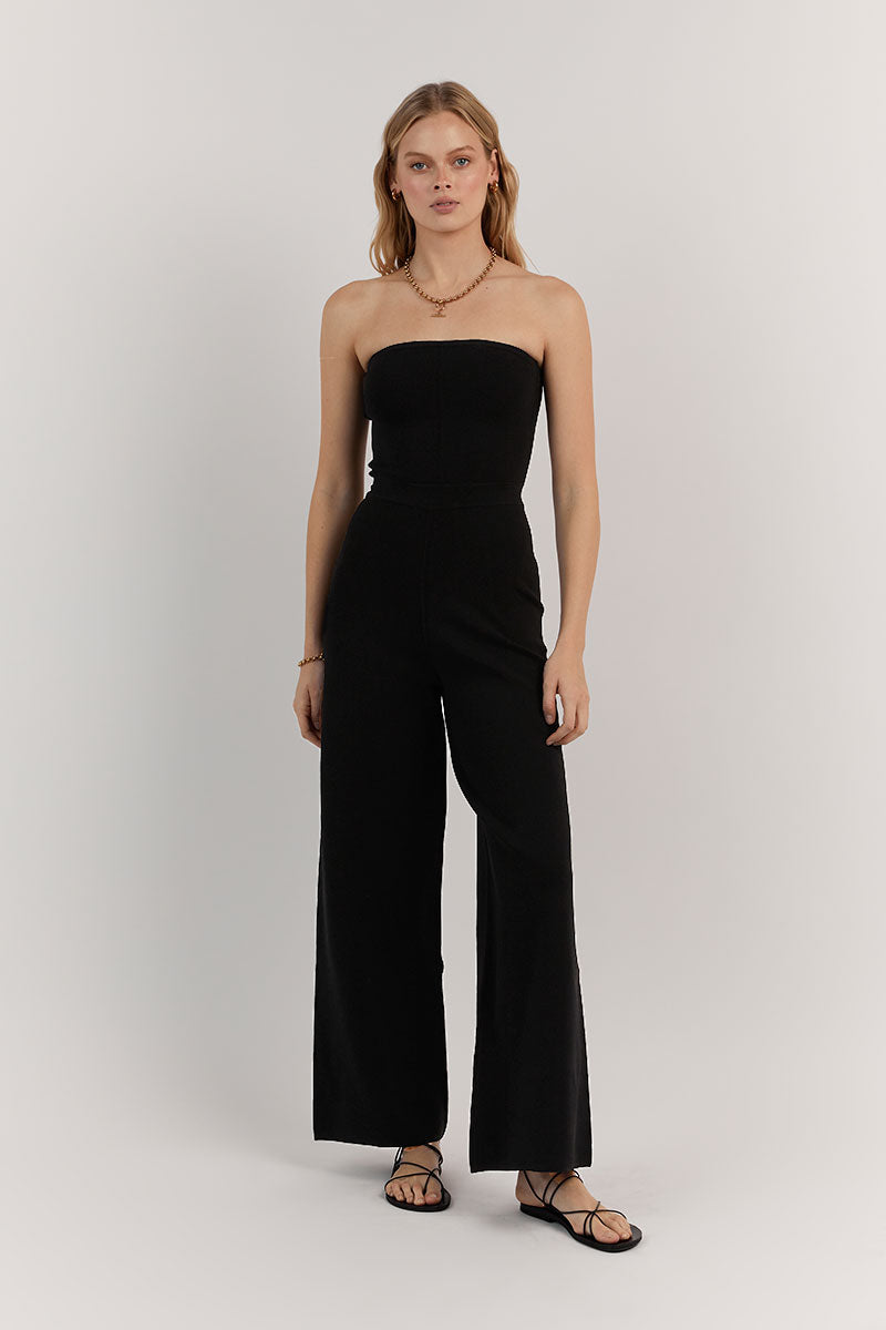 DEMI BLACK BANDEAU JUMPSUIT