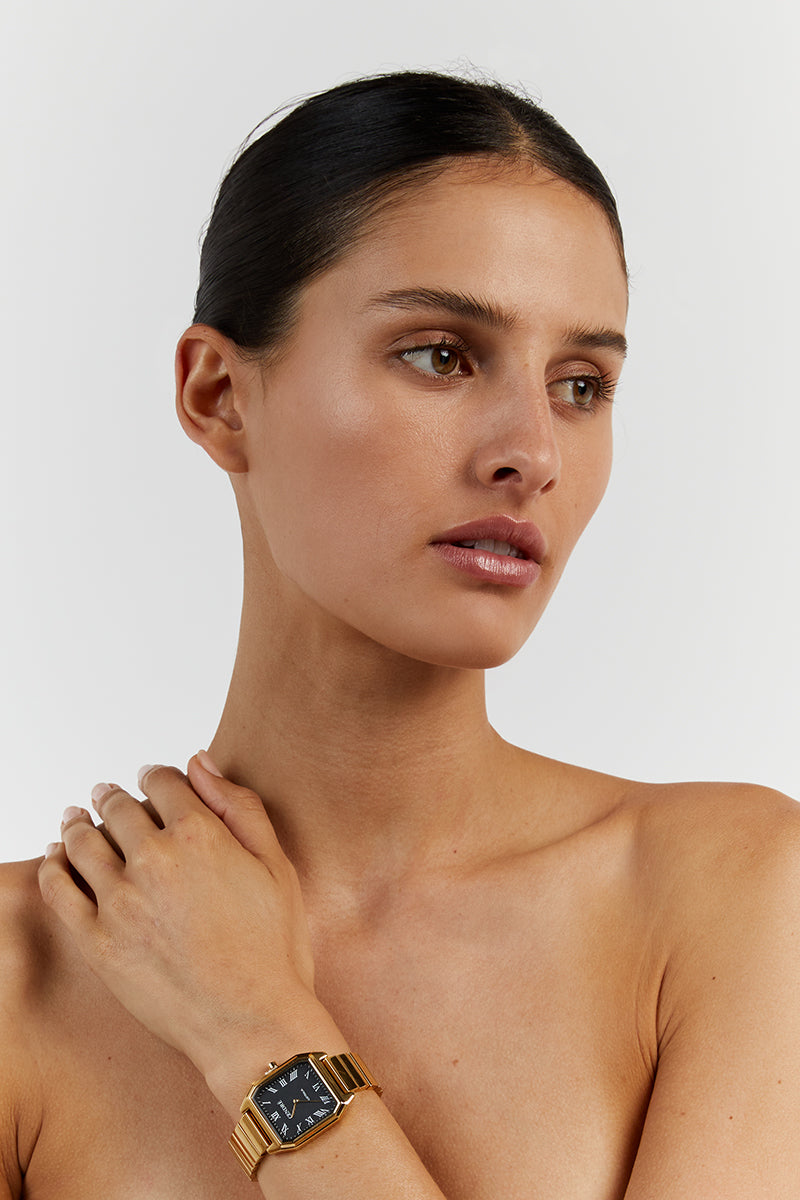 CENDRE DILLON BLACK & GOLD WATCH