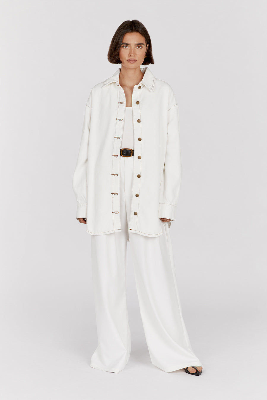 KALLEN OFF WHITE DENIM SHACKET