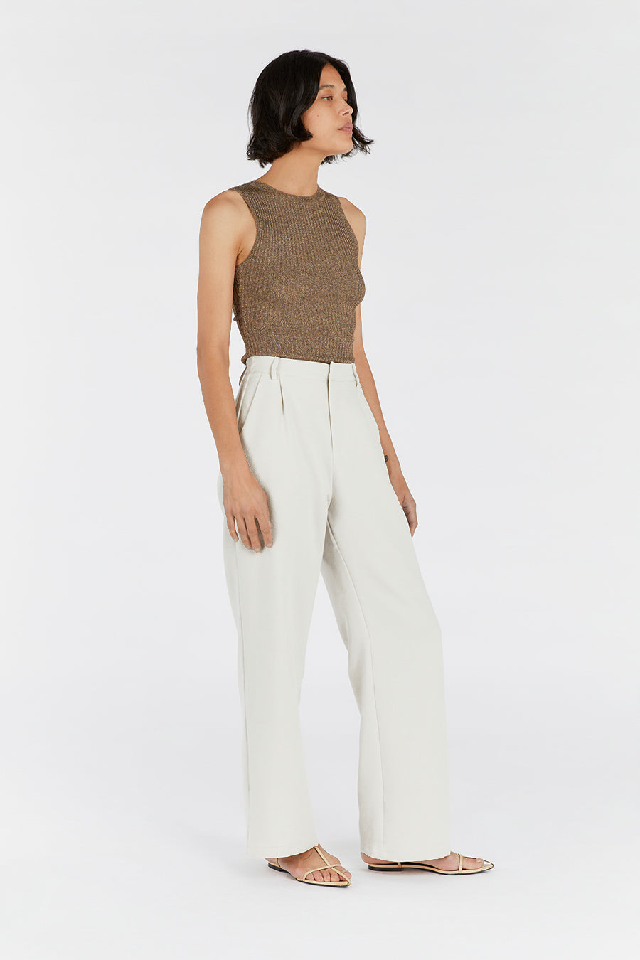 ZANTHE CHOC MARLE KNIT TOP