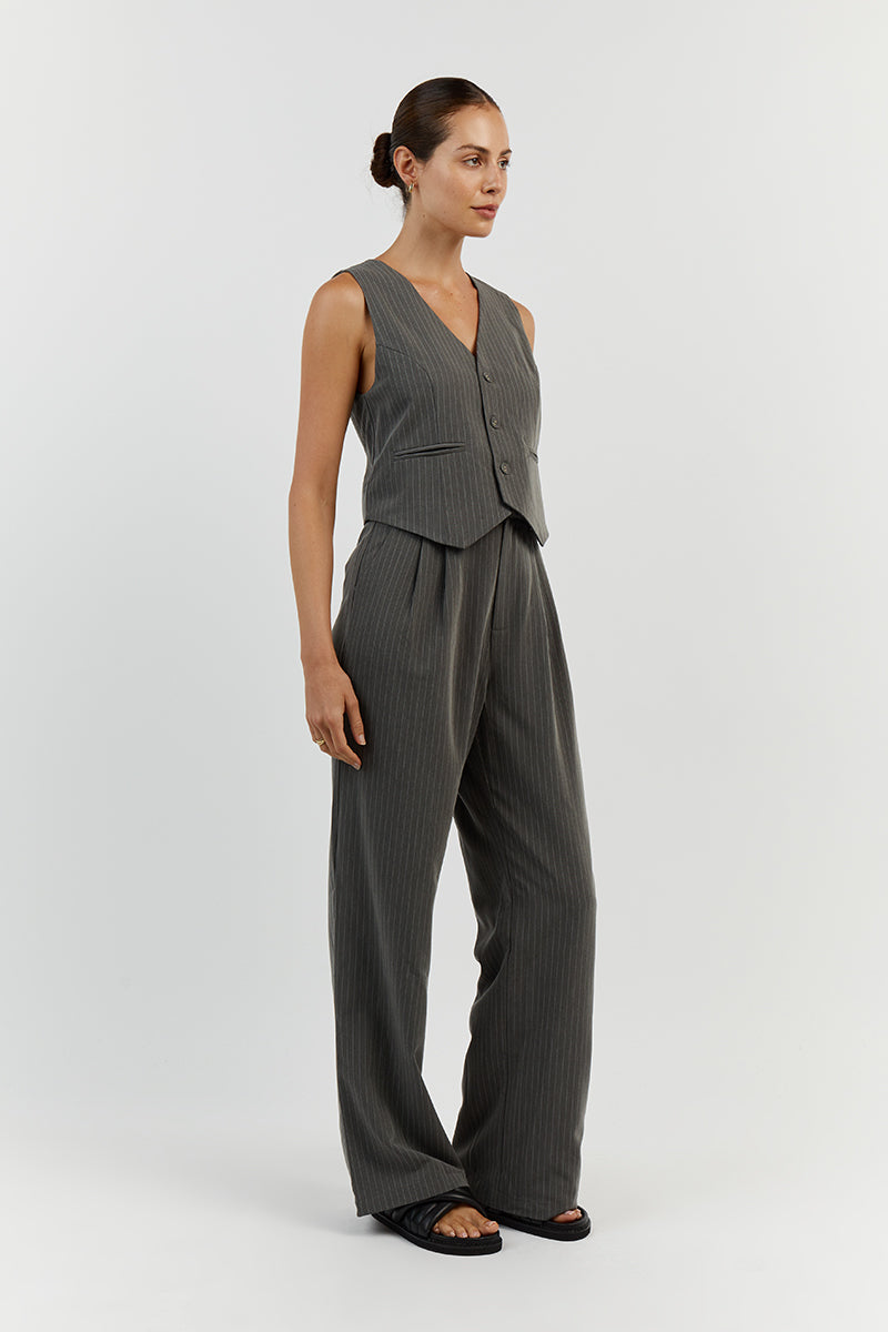 DIEGO GREY PINSTRIPE PANT