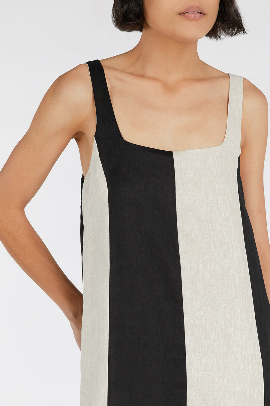AGI NATURAL COLOUR BLOCK MAXI DRESS