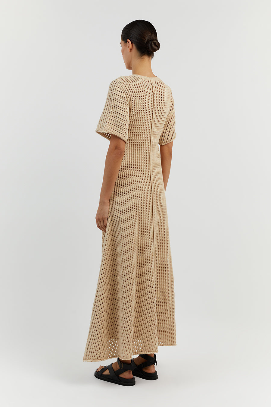 DENNY WHEAT SHORT SLEEVE MAXI DRESS