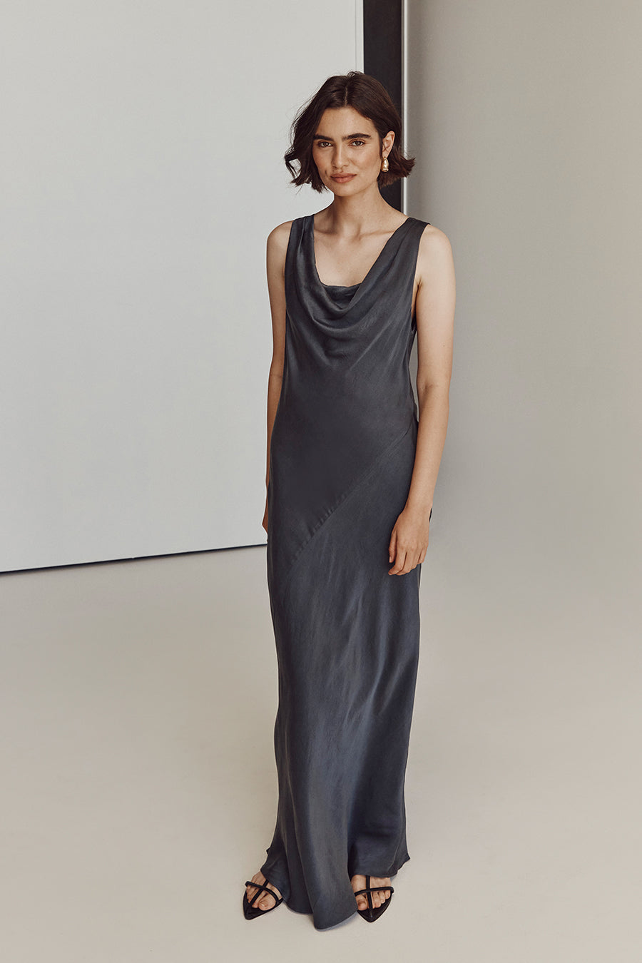 TAYLOR TEAL SILK DRESS