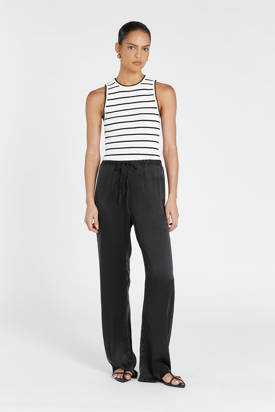 EVANS BLACK SILK PANT