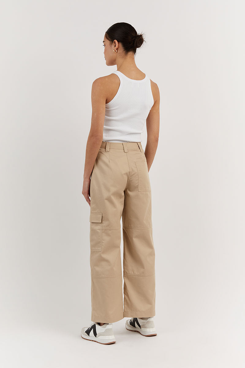 RUBY BEIGE COTTON CARGO PANT