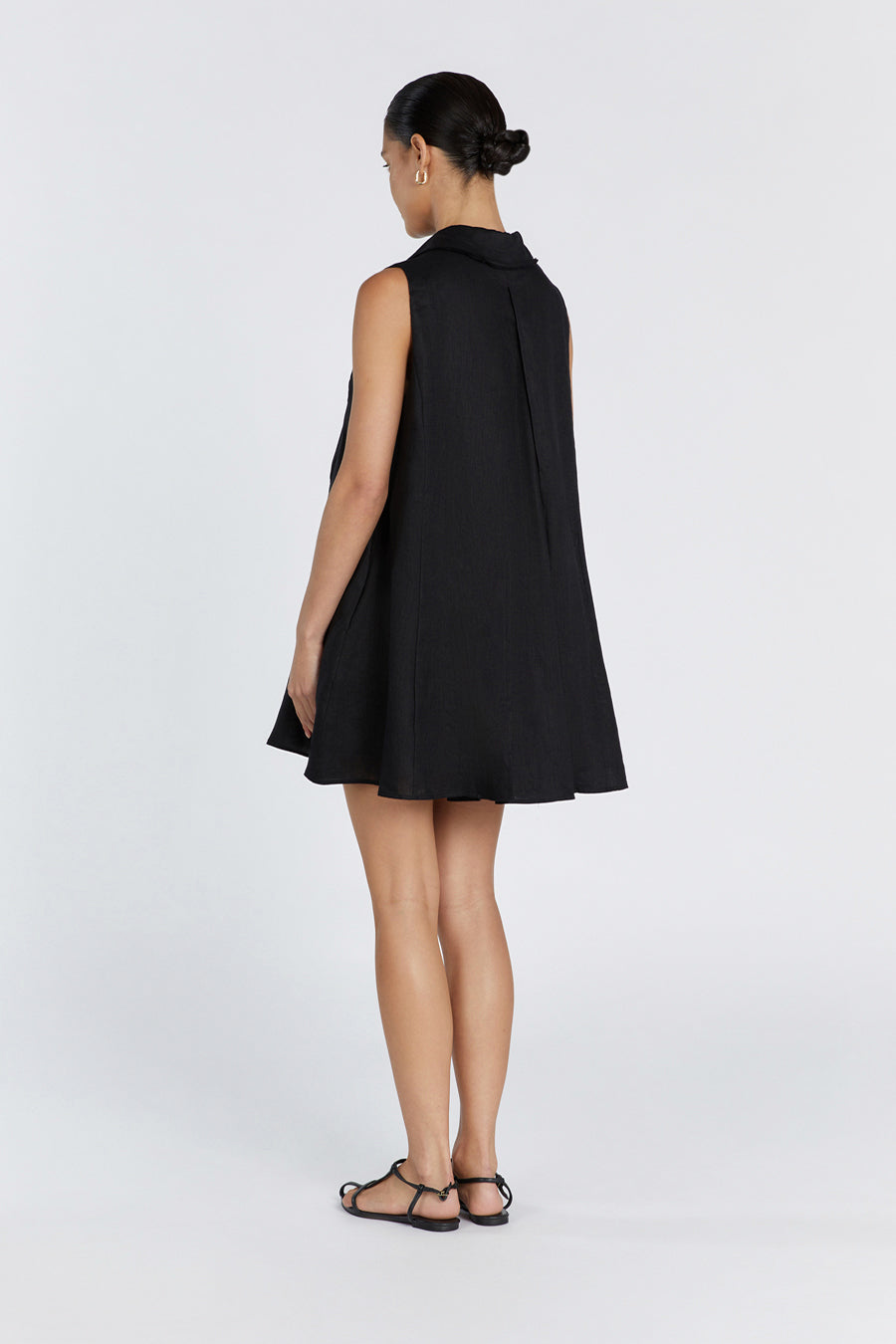 MARC BLACK LINEN SLEEVELESS  DRESS