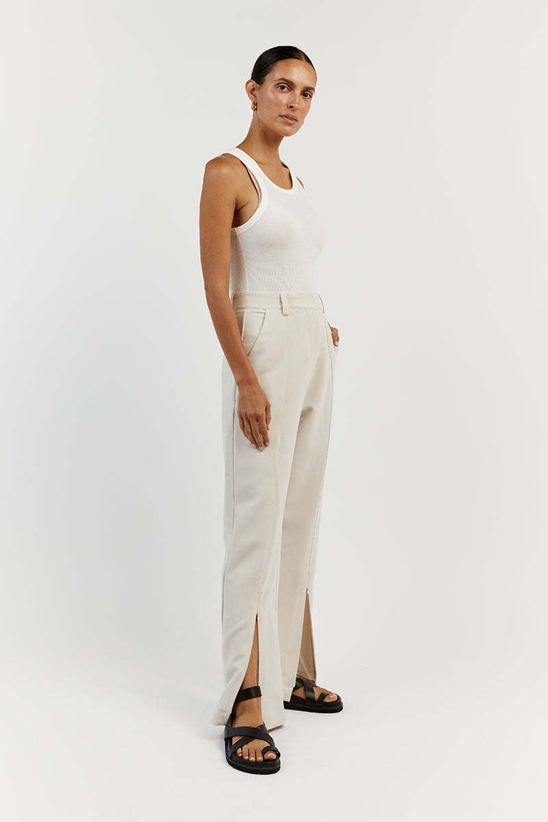 ROWAN BONE STRAIGHT LEG SPLIT PANT