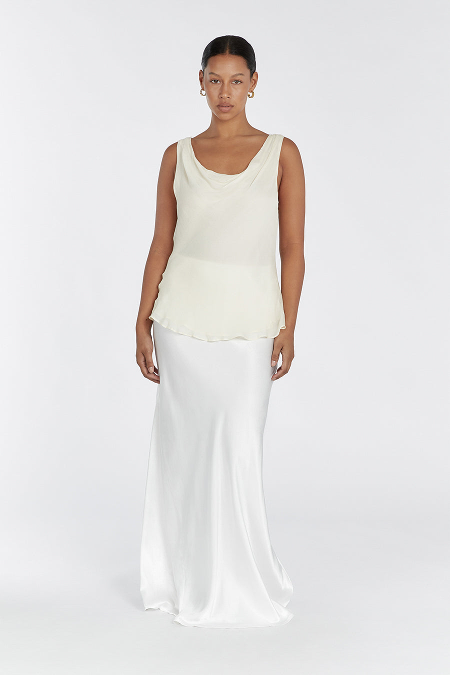 JOHNNY BUTTERMILK COWL NECK TOP