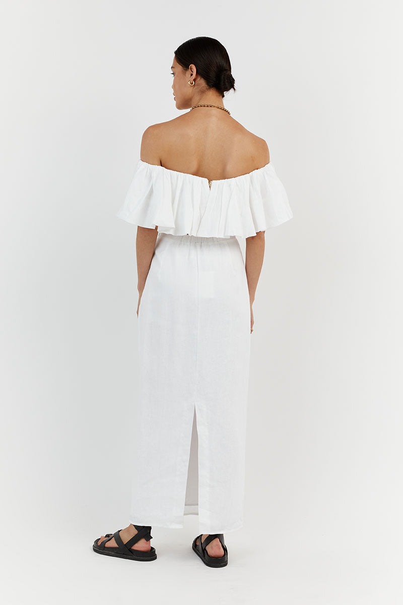 ISABELLE WHITE LINEN TOP