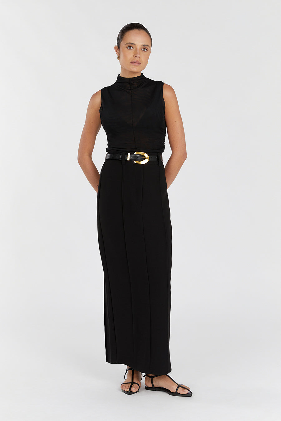 ROWAN BLACK MIDI SKIRT