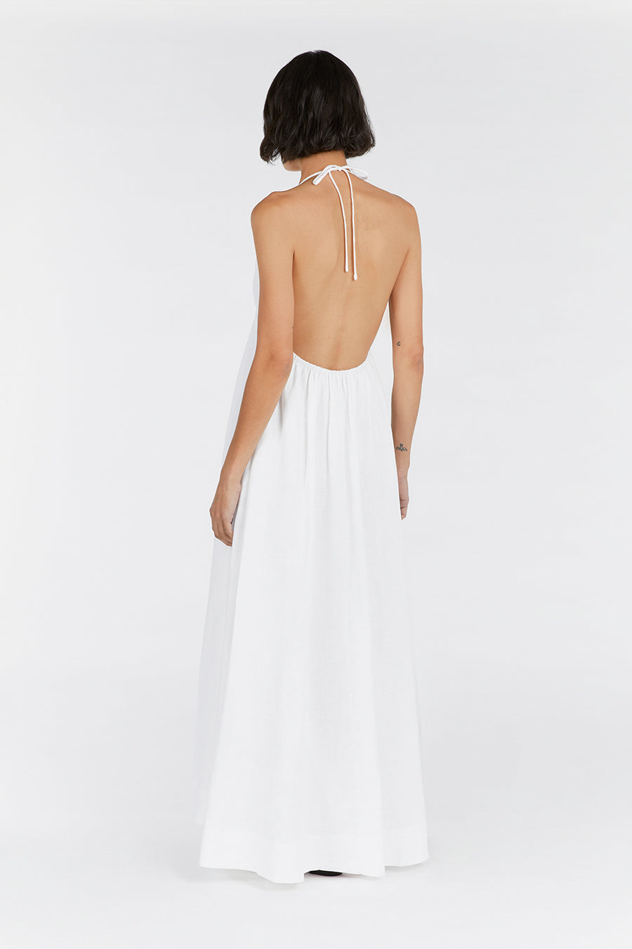 SICILY WHITE LINEN MAXI DRESS