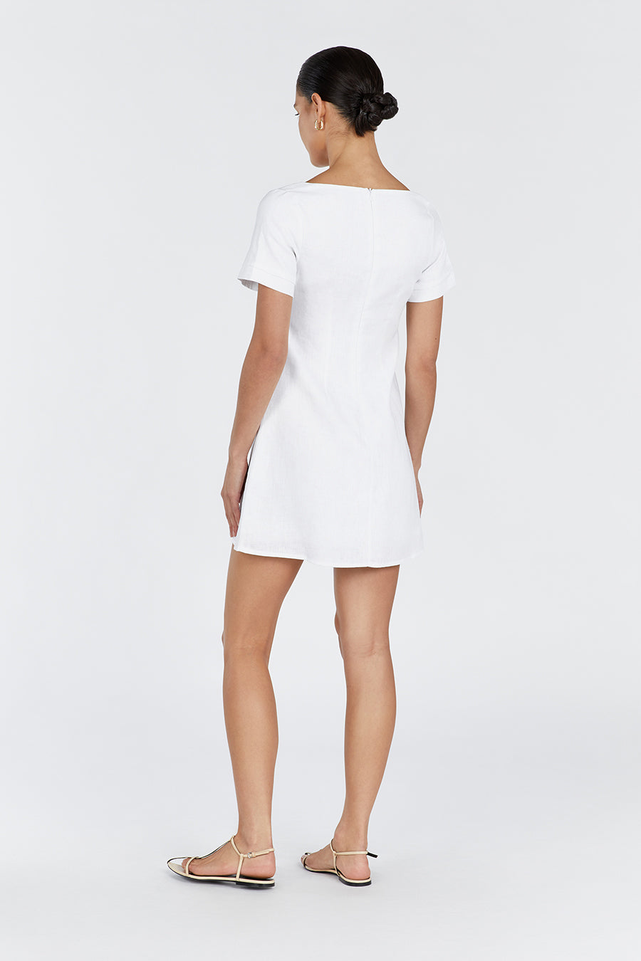 JAMIE WHITE LINEN MINI DRESS