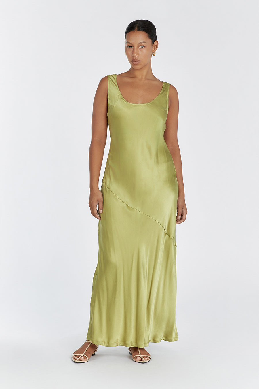JACKIE PEAR SILK MAXI DRESS