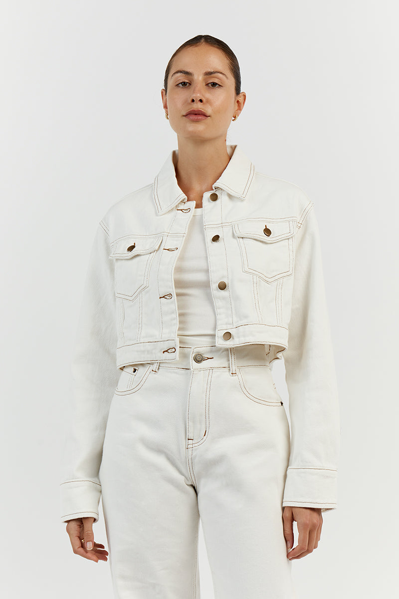 DEVIN OFF WHITE CROPPED JACKET