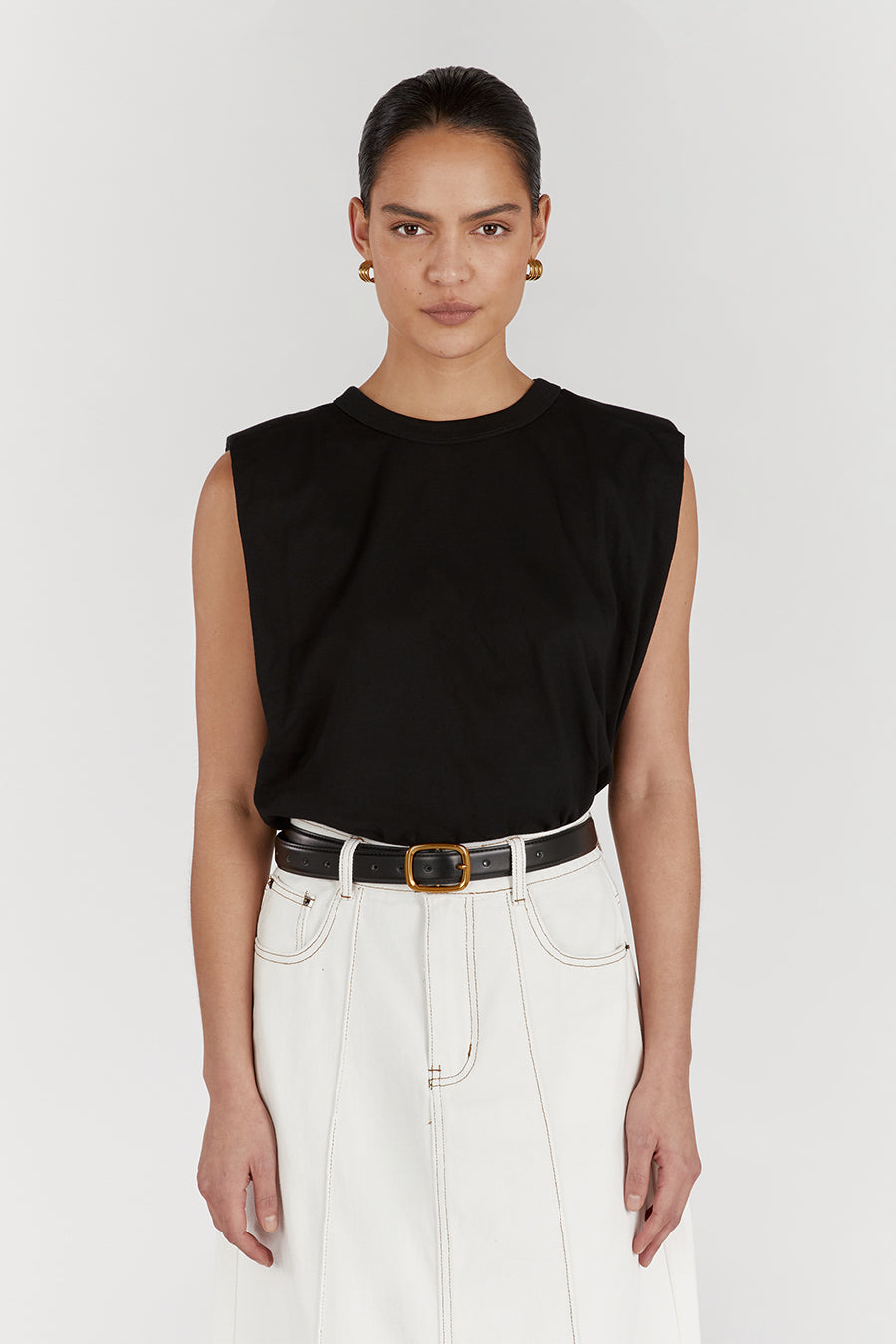 AIDEN BLACK MUSCLE TANK