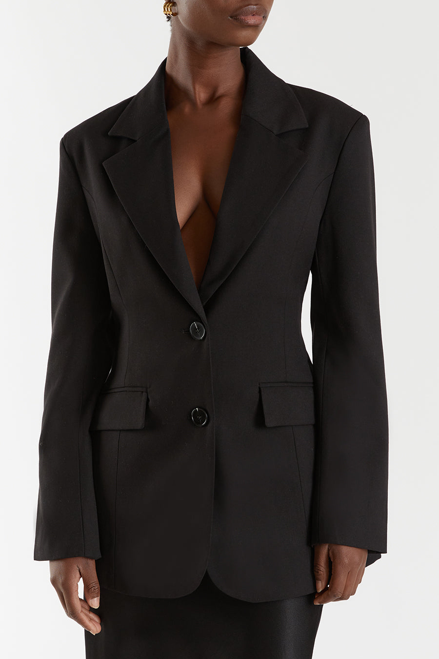 APOLLO BLACK CINCHED BLAZER