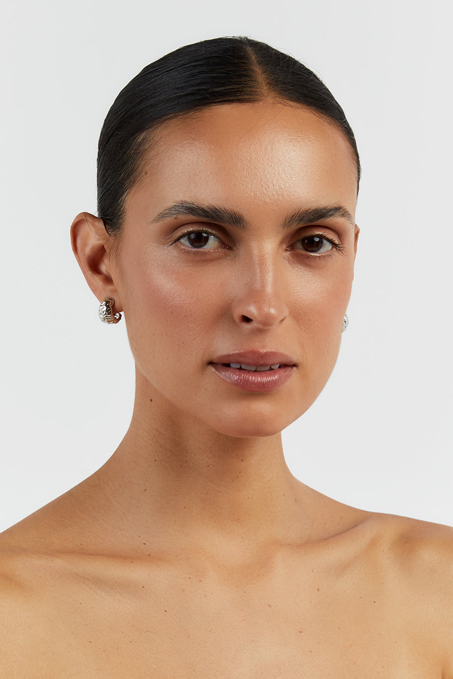 LUV AJ MOLTEN MINI SILVER HOOPS