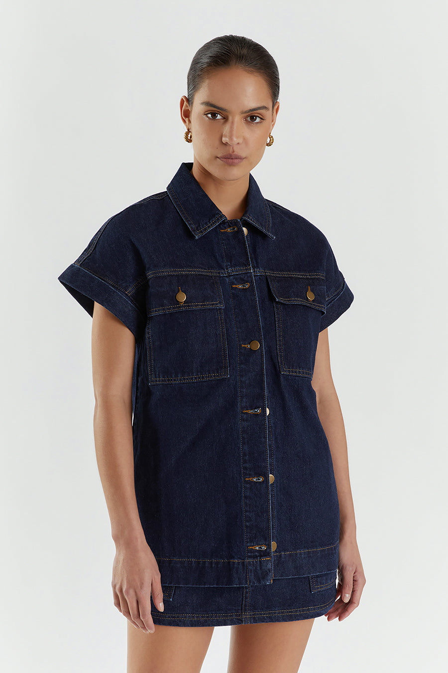 FELIX INDIGO DENIM SHORT SLEEVE SHIRT