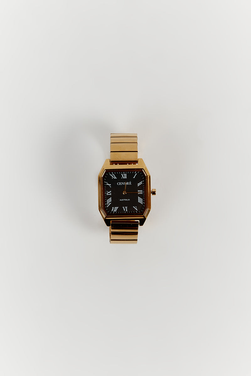 CENDRE DILLON BLACK & GOLD WATCH