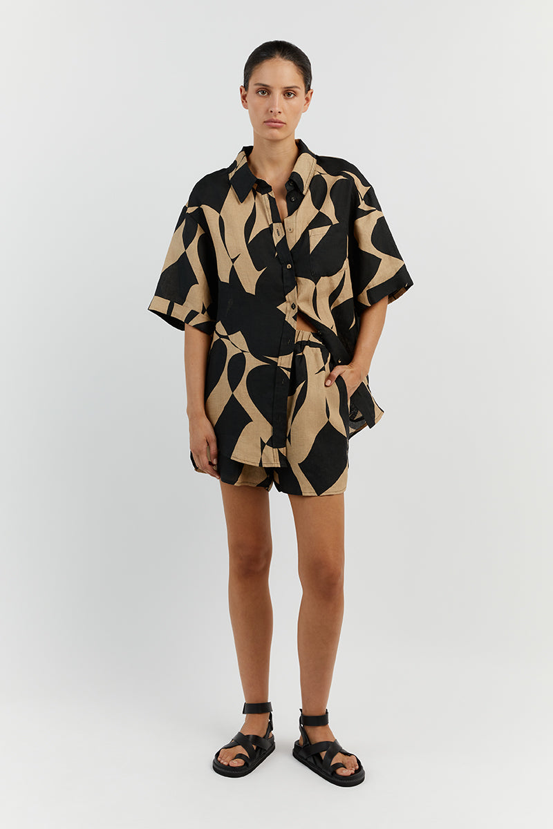 MAPLE CAMEL LINEN SHORT