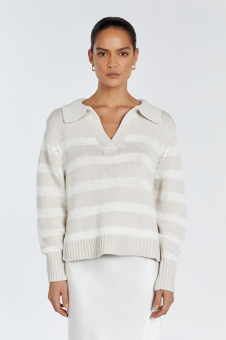 COLBIE CREAM STRIPE KNIT JUMPER