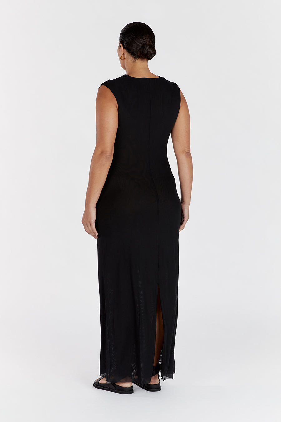 TATE BLACK MESH SLEEVELESS DRESS