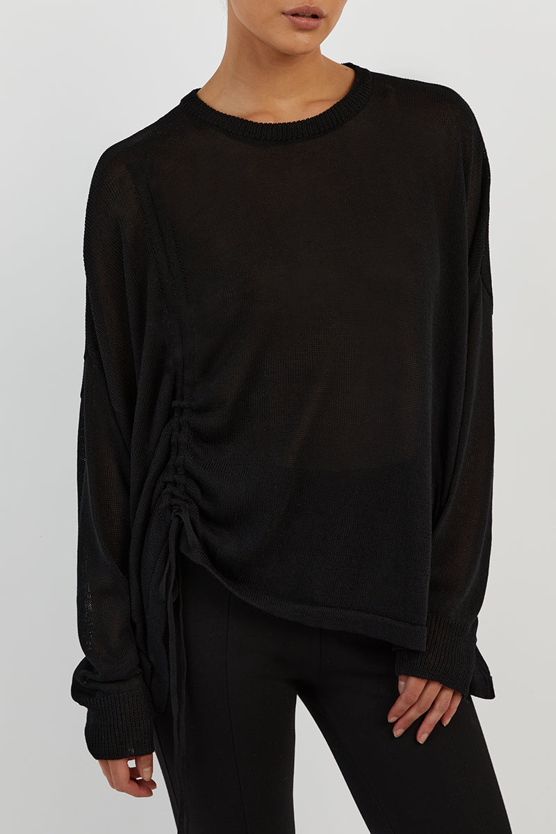 BRADY BLACK OVERSIZED CREW NECK