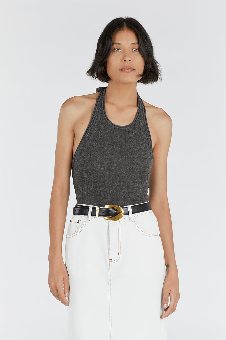 GOLDIE SLATE MARLE HALTER TOP