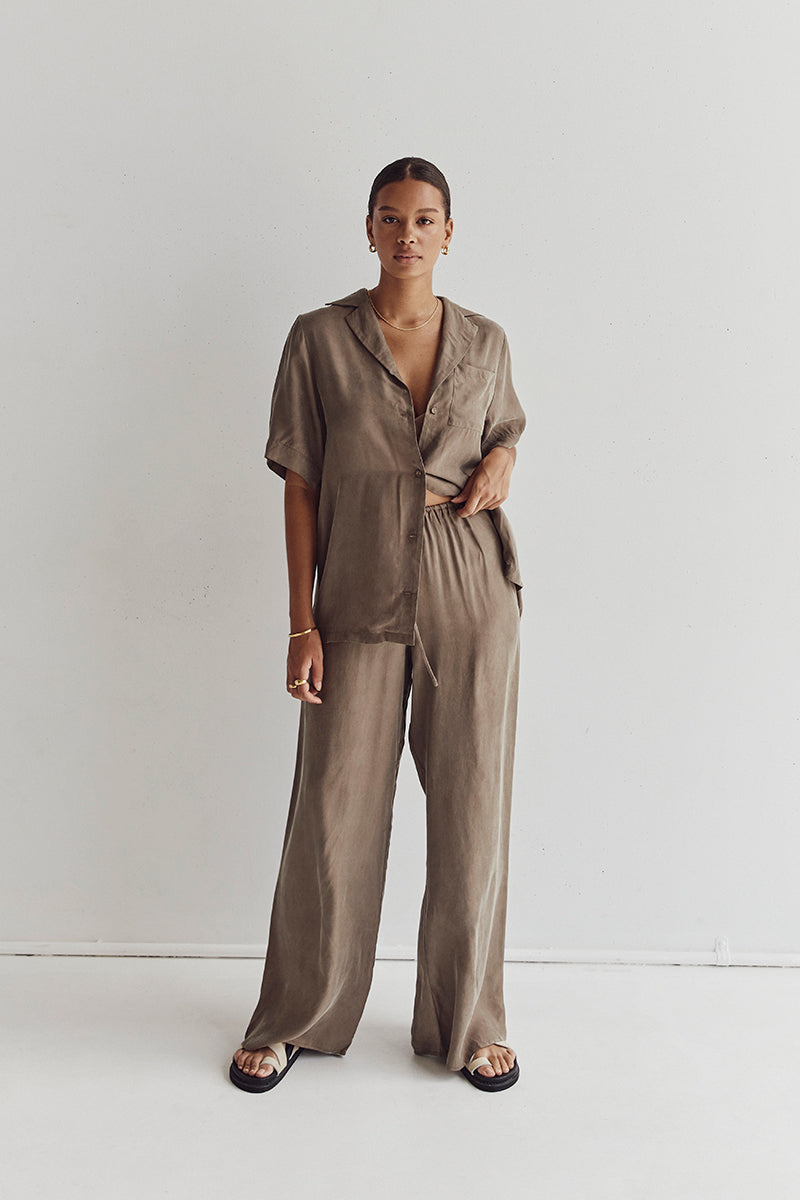 KINGSTON MOSS CUPRO WIDE LEG PANT