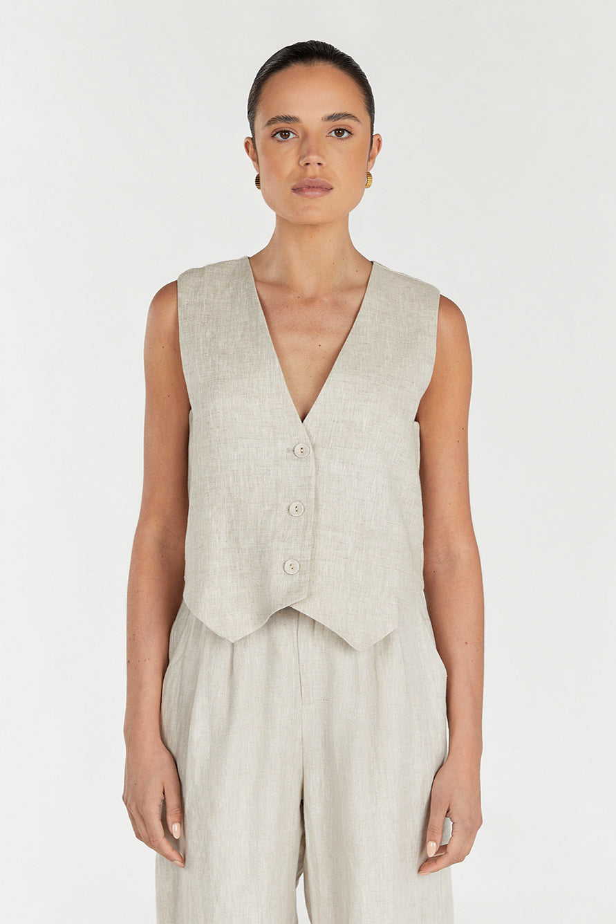 BANKS NATURAL LINEN VEST