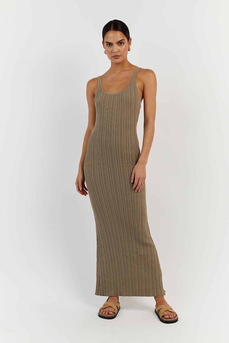 SIENNA MOSS SCOOP MIDI DRESS