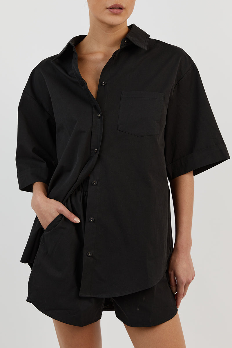 MAXIE BLACK COTTON SHIRT