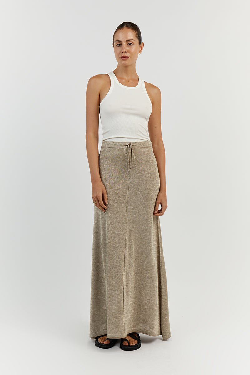 NICO GOLD MIDI SKIRT