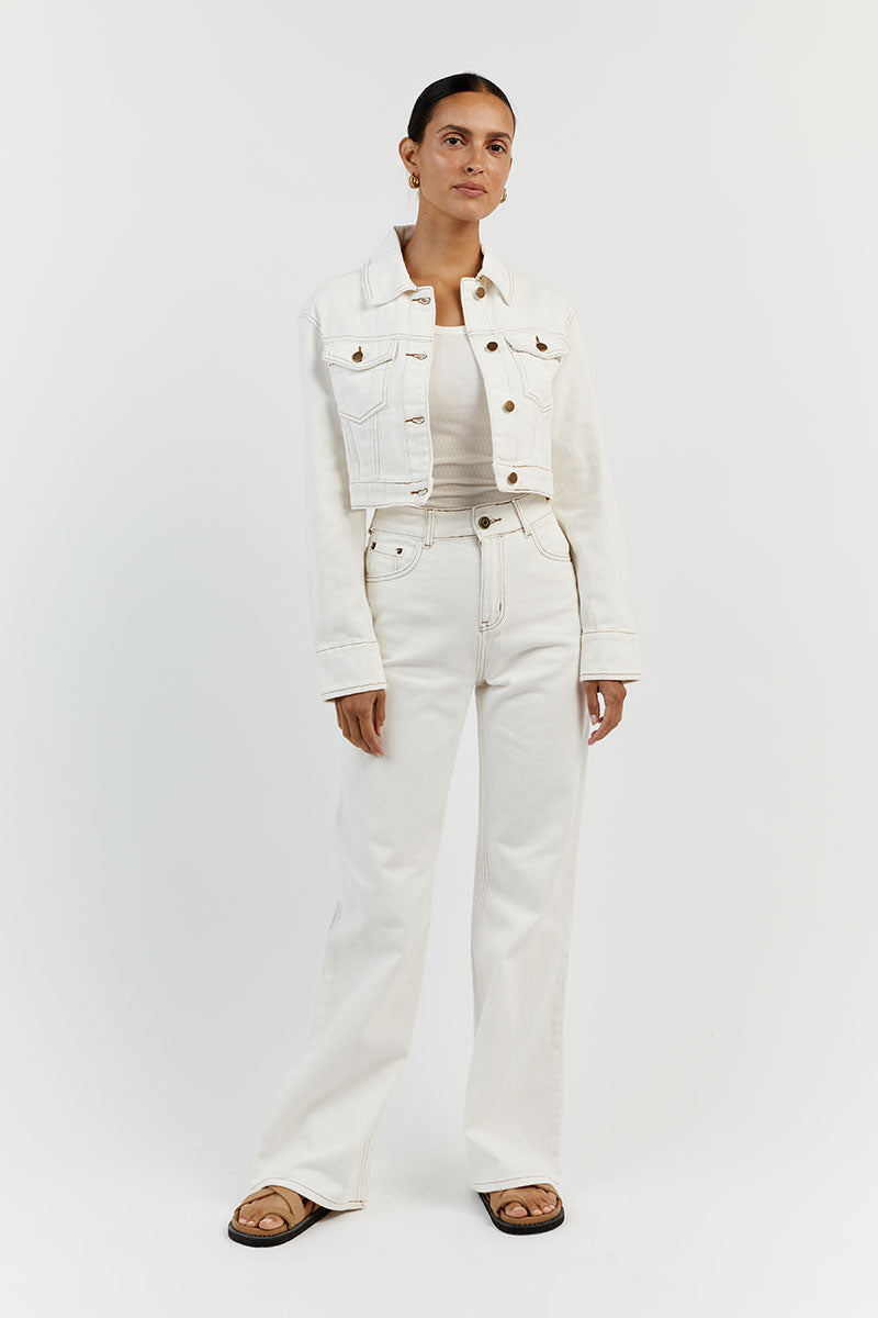 DEVIN OFF WHITE WIDE LEG DENIM JEAN